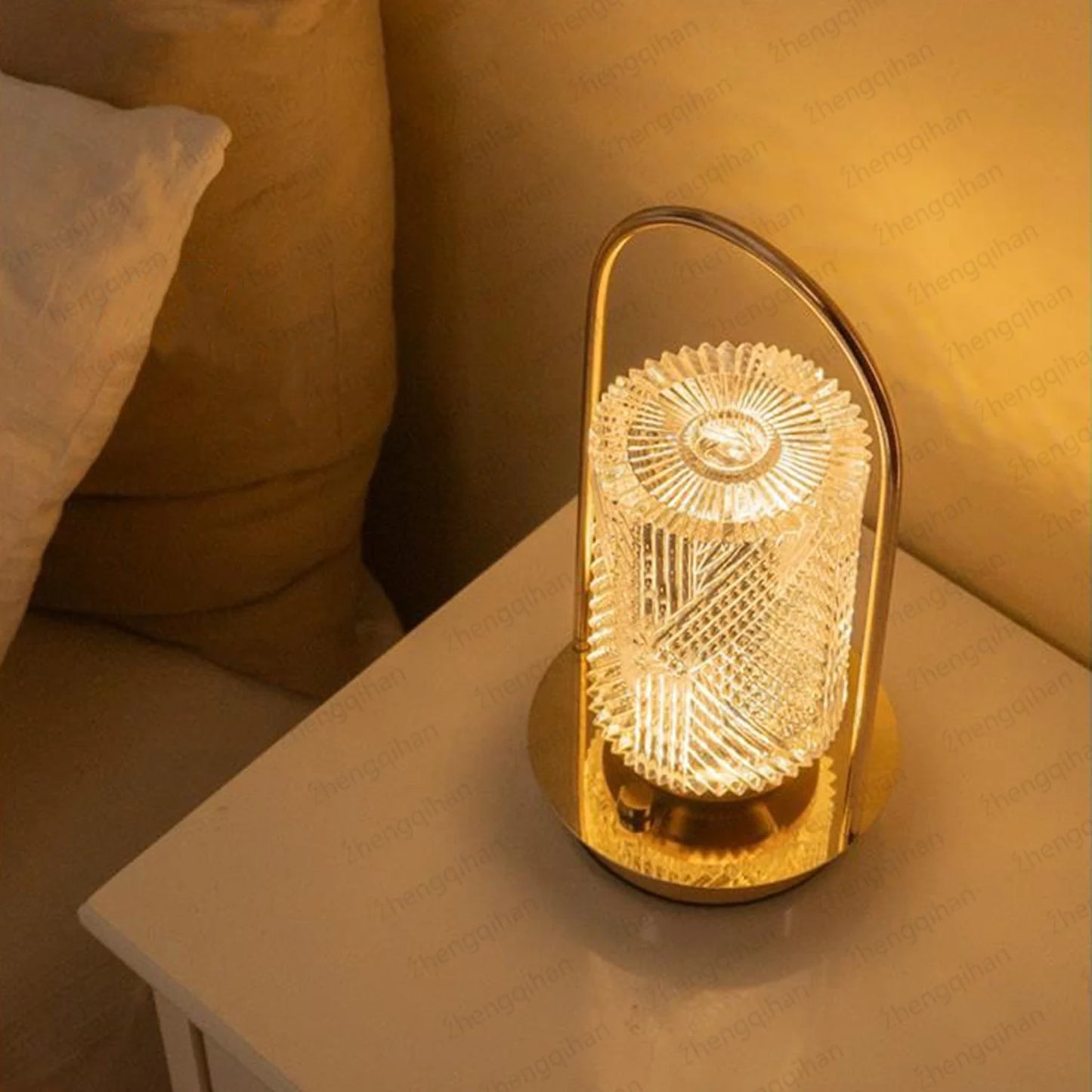 Wireless Crystal Table Lamp – Rechargeable LED Touch Bedside Night Light for Bedroom, Bar & Coffee Décor