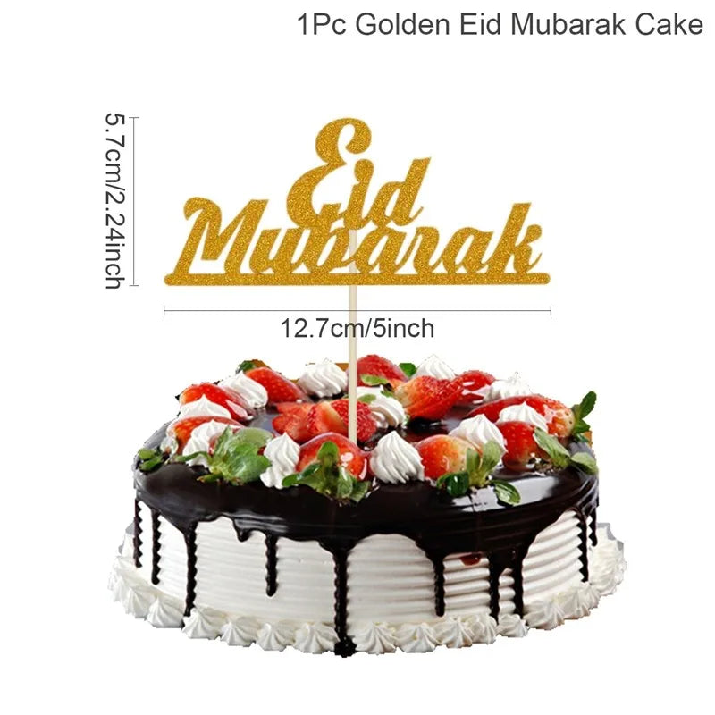 Eid Mubarak Banner Bunting Balloons Plates Tablecloth Kareem Ramadan Decoration For Home 2025 Muslim Islamic Party Supplies