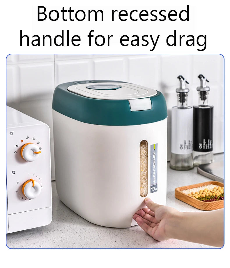 XIAOGUI 5KG/10KG Rice Dispenser Kitchen Organizer And Storage Container Home Box Cereal Jar Botes Cocina Almacenaje Alimentos