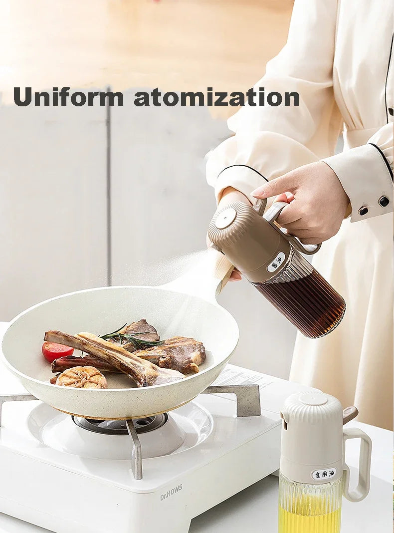 250ml Kitchen Oil Spray Bottle Glass Cooking Anti-leakage Olive Oil Storage Bottle BBQ Air Fryer Oil Dispensers Sprayer Mister