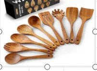 Thailand Teak Natural Wood Tableware Spoon Rice Colander Soup Skimmer Cooking Soup Spoons Scoop Kitchen Set Tool - Thrifty Delights