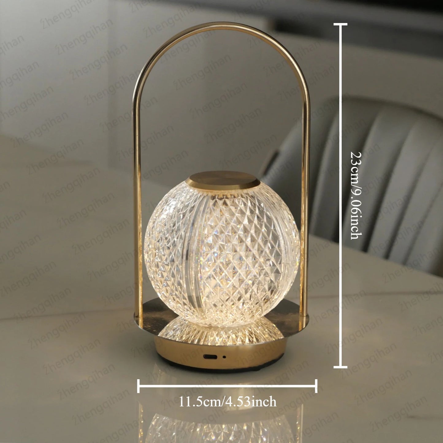 Wireless Crystal Table Lamp – Rechargeable LED Touch Bedside Night Light for Bedroom, Bar & Coffee Décor