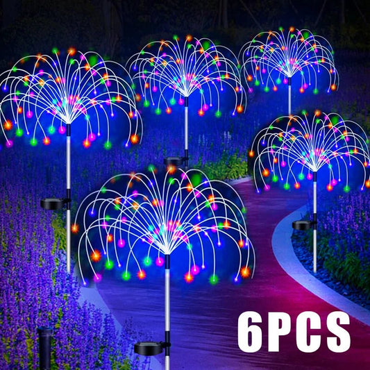Solar Firework LED Stake Lights Outdoor Garden Decor Pathway Fairy Light Waterproof Yard Lawn Patio Landscape Decor Solar Lamp - Thrifty Delights