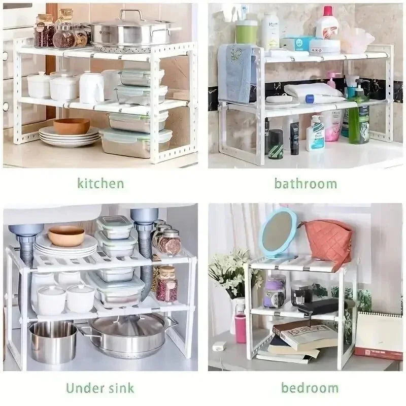 Cabinet Organizer Shelves, Stackable Kitchen Counter Shelves, Cabinet Organizer And Storage, Pantry Organizer - Thrifty Delights