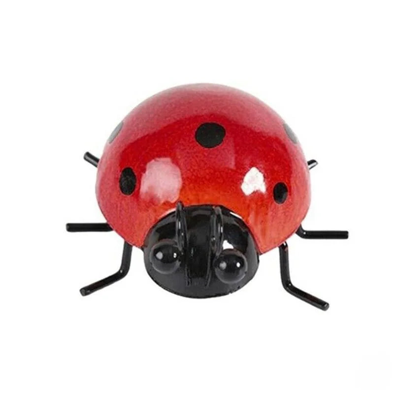 Whimsical Metal Ladybug Wall Decor – Mini Beetle Fence Hanger Sculpture for Garden, Patio & Home Charm