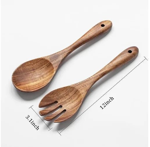 Thailand Teak Natural Wood Tableware Spoon Rice Colander Soup Skimmer Cooking Soup Spoons Scoop Kitchen Set Tool - Thrifty Delights