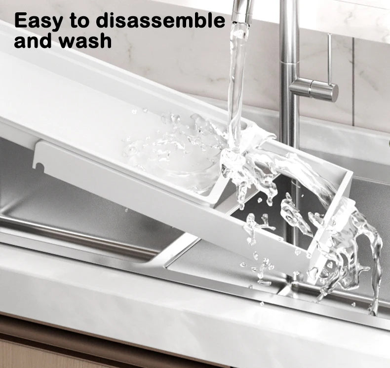 Kitchen Pull-Out Dish Rack with Drainboard – Sliding Mesh Cabinet Basket Organizer for Drawer Storage & Accessories