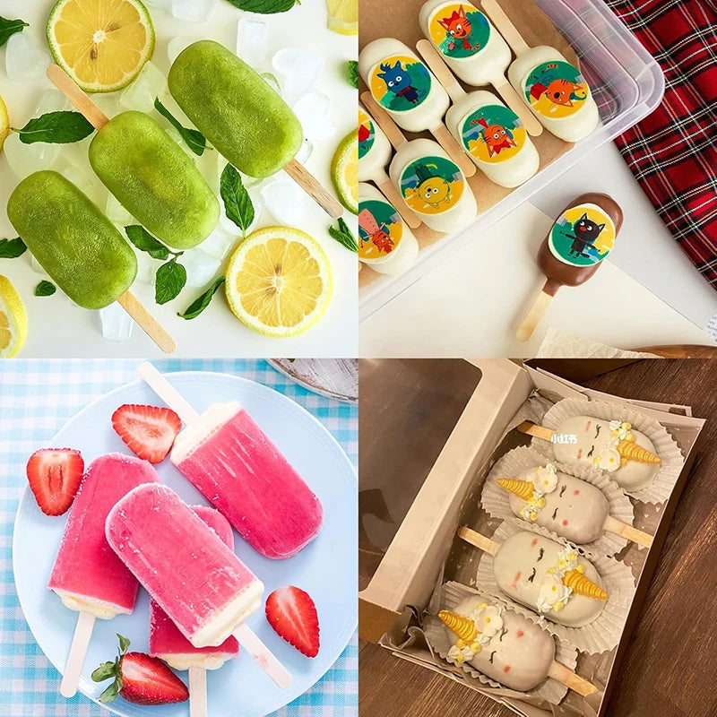 Popsicles Silicone Mold Diamond Ice Cream Mould Homemade Heart Cake Pop Cakesicles Maker Kitchen Accessories Tools Wooden Stick