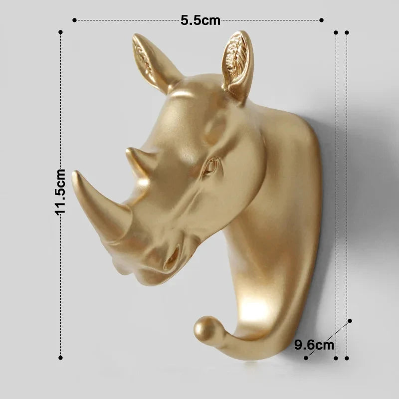 Wall Mounted Hook Animal Head Rack Jacket Cap Wall Mounted Horse Deer Elephant Giraffe Hook Decoration Bathroom Accessories