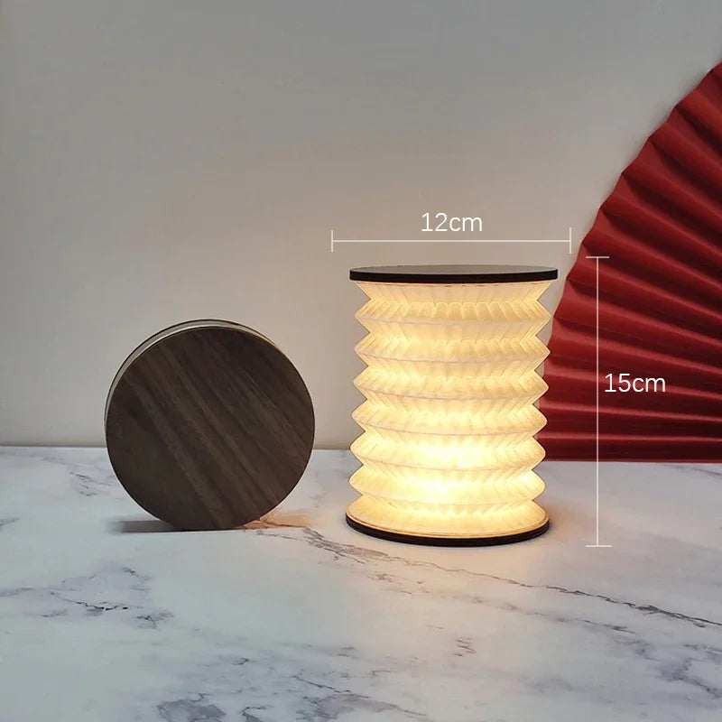 Foldable LED Table Lamp – Touch Dimmable, USB Rechargeable Portable Lantern for Bedroom, Tent, and Bedside Reading