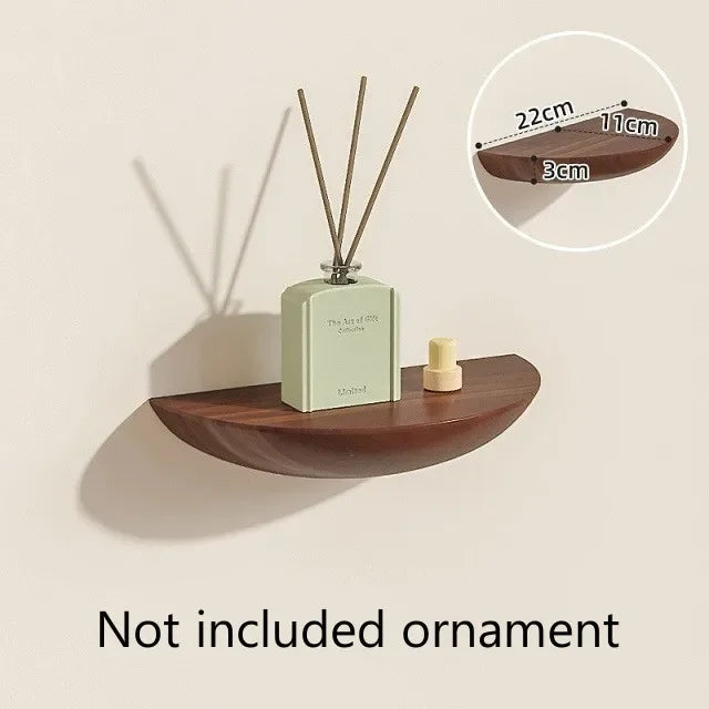 Solid Wooden Semicircle Wall Shelves – Decorative Floating Racks for Entryway, Bedroom, Kitchen & Storage Organization