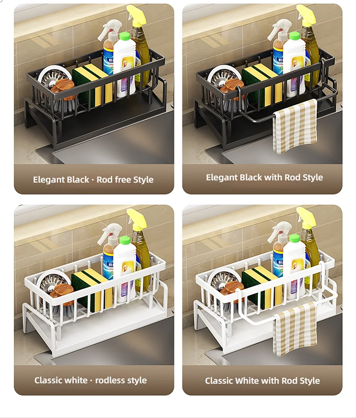 Kitchen Sink Drain Rack Organizer Sponge Storage Faucet Holder Soap Drainer Dishcloth Towel Rack Kitchen Sink Organizer