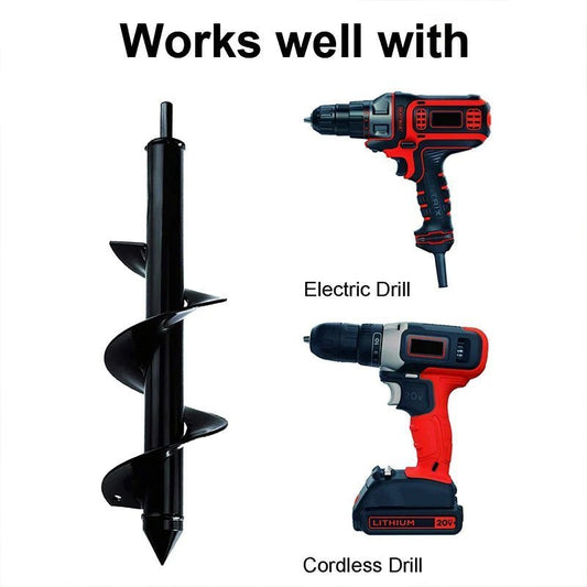 9 Size Garden Auger Drill Bit Tool Ground Drill Earth Drill Spiral Hole Digger Seed Gardening Fence Yard - Thrifty Delights