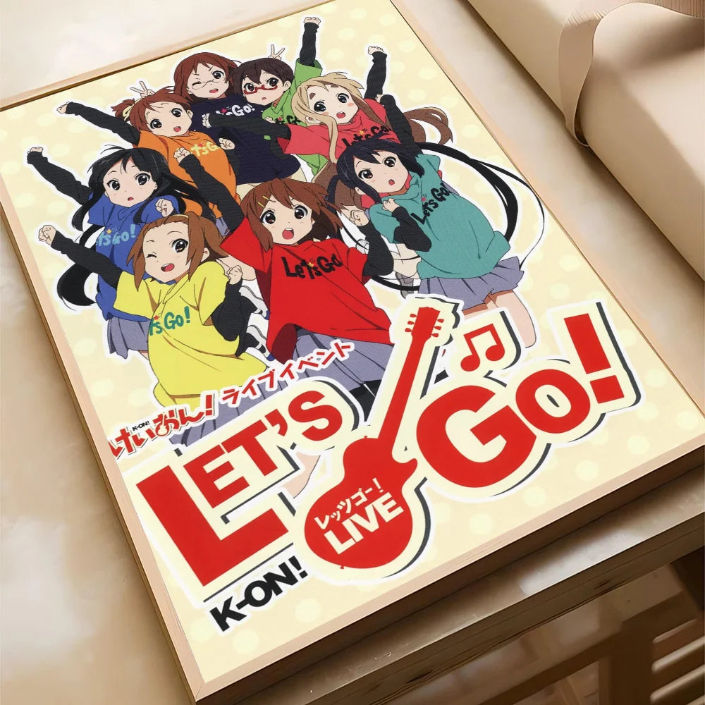 Anime K-ON KON Poster Self-adhesive Art Waterproof Paper Sticker Coffee House Bar Room Wall Decor