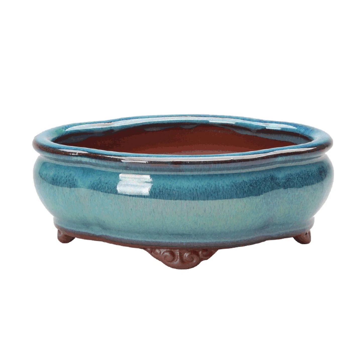 Creative Chinese Style Bonsai Flowerpot Ventilate Purple Sands Ceramic Craft Plant Pot Planter for Home Office Home Decor