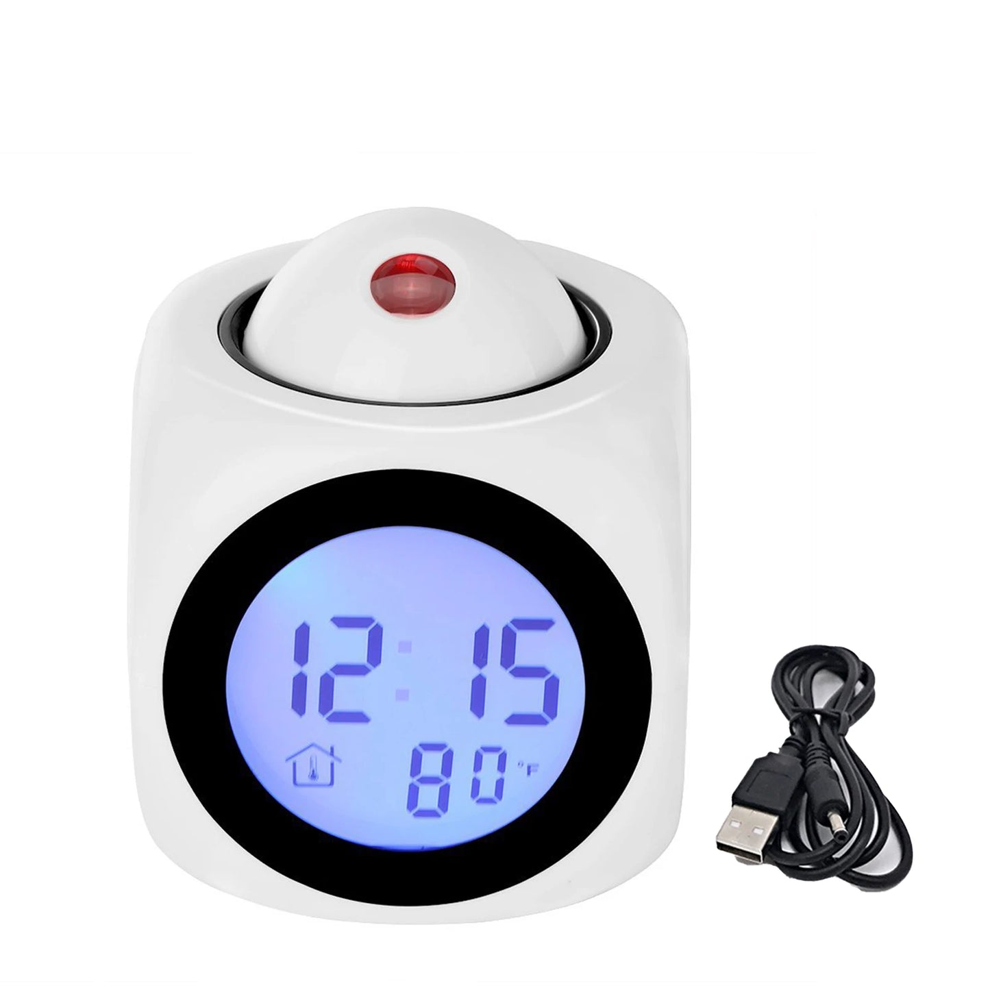 Creative LED Digital Projection Alarm Clock – Time, Temp & Snooze Function for Bedside & Home