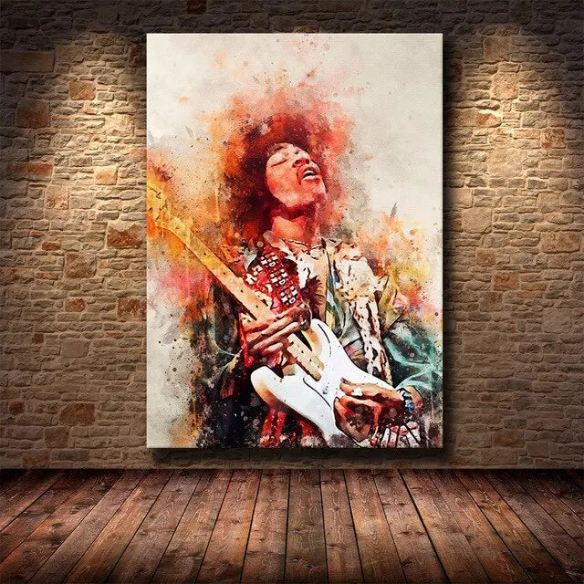 Rock & Roll Pop Art Star Canvas Wall Art | Graffiti Band Portraits & Posters for Home and Office Decor