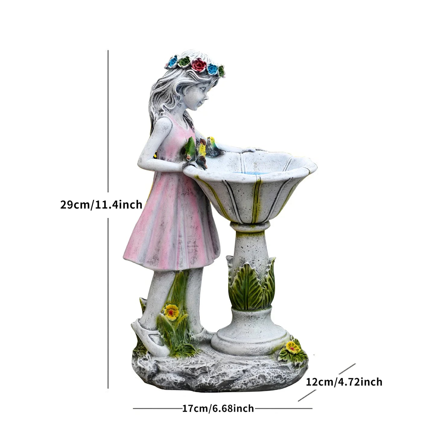 Outdoor Courtyard Garden Decoration Resin Angel Figure Sculpture Micro Landscape Decor Flower Fairy Statue Solar Light Ornament