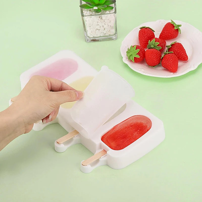 Popsicles Silicone Mold Diamond Ice Cream Mould Homemade Heart Cake Pop Cakesicles Maker Kitchen Accessories Tools Wooden Stick