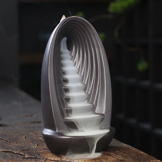 Ceramic Backflow Incense Burners Smoke Waterfall Fountain - Thrifty Delights
