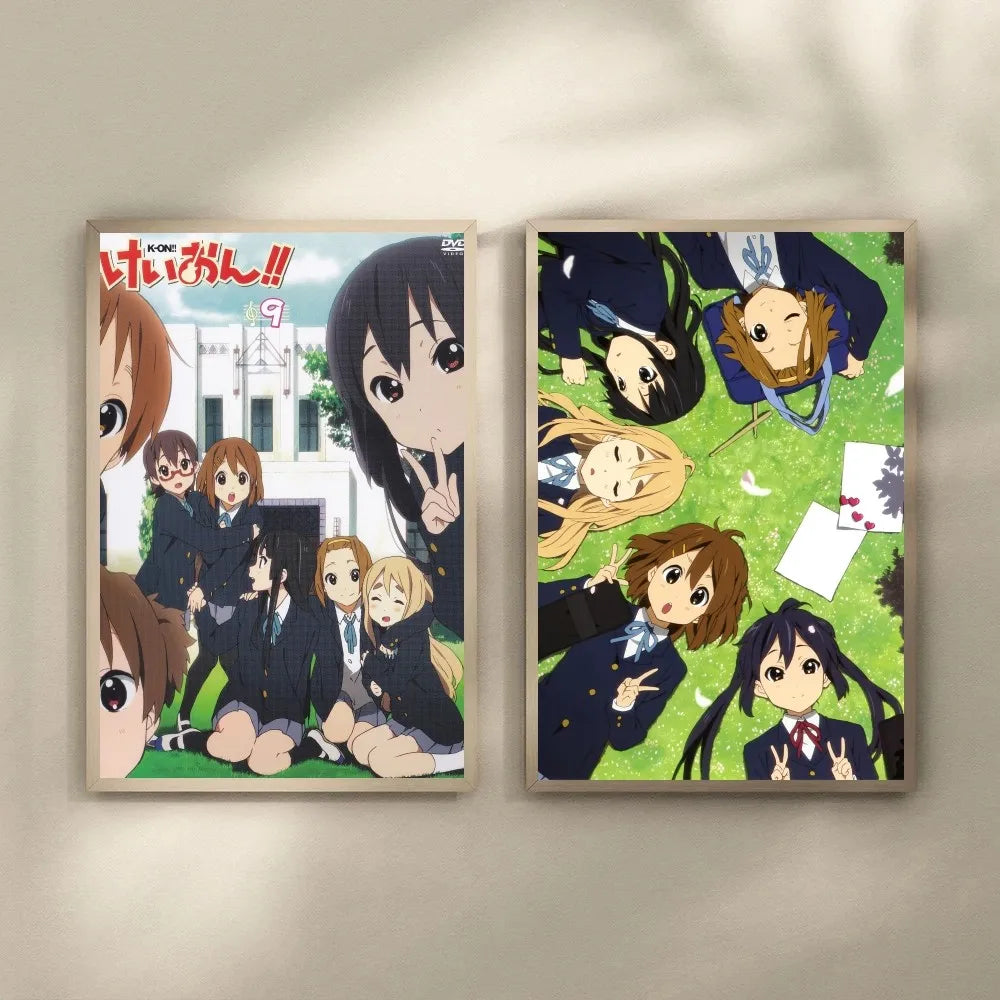 Anime K-ON KON Poster Self-adhesive Art Waterproof Paper Sticker Coffee House Bar Room Wall Decor