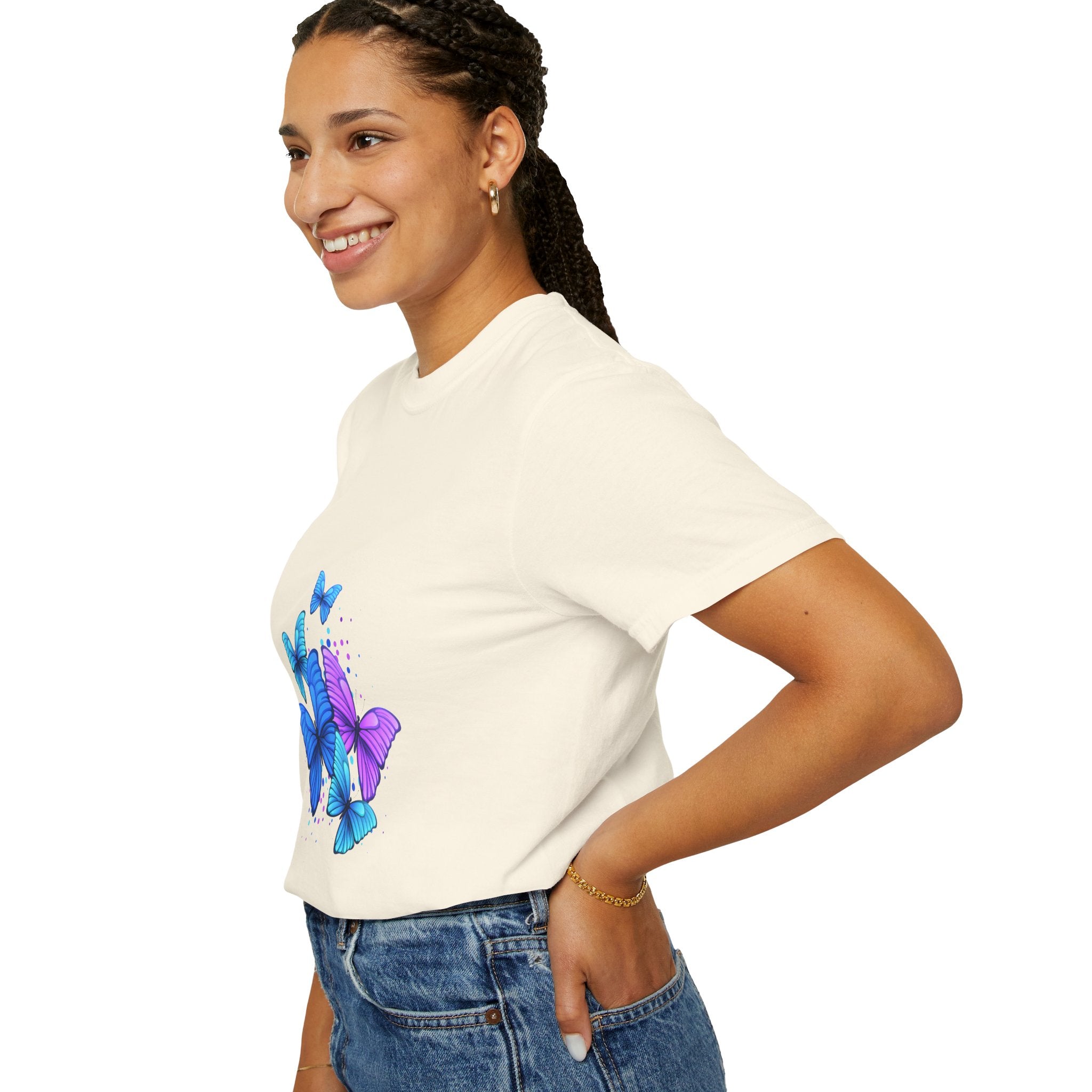 BUTTERFLIES Garment-Dyed T-shirt for Women