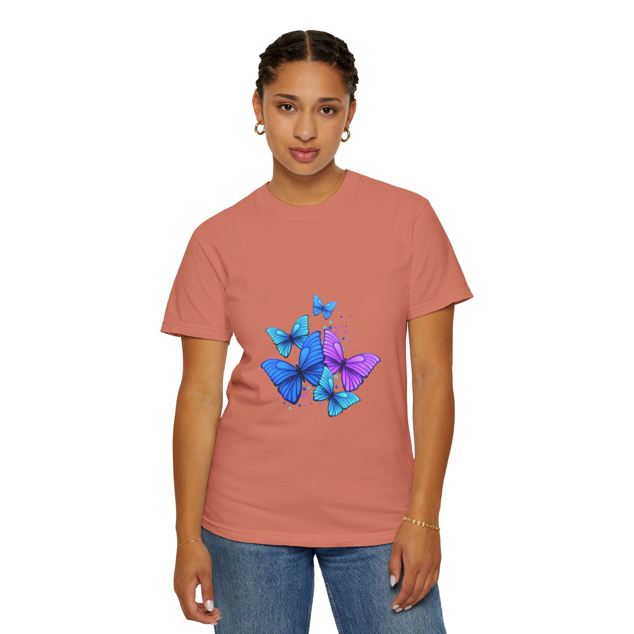 BUTTERFLIES Garment-Dyed T-shirt for Women
