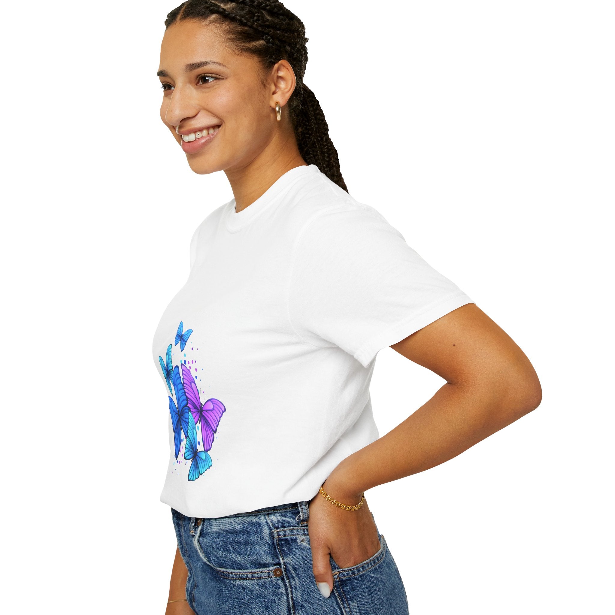 BUTTERFLIES Garment-Dyed T-shirt for Women