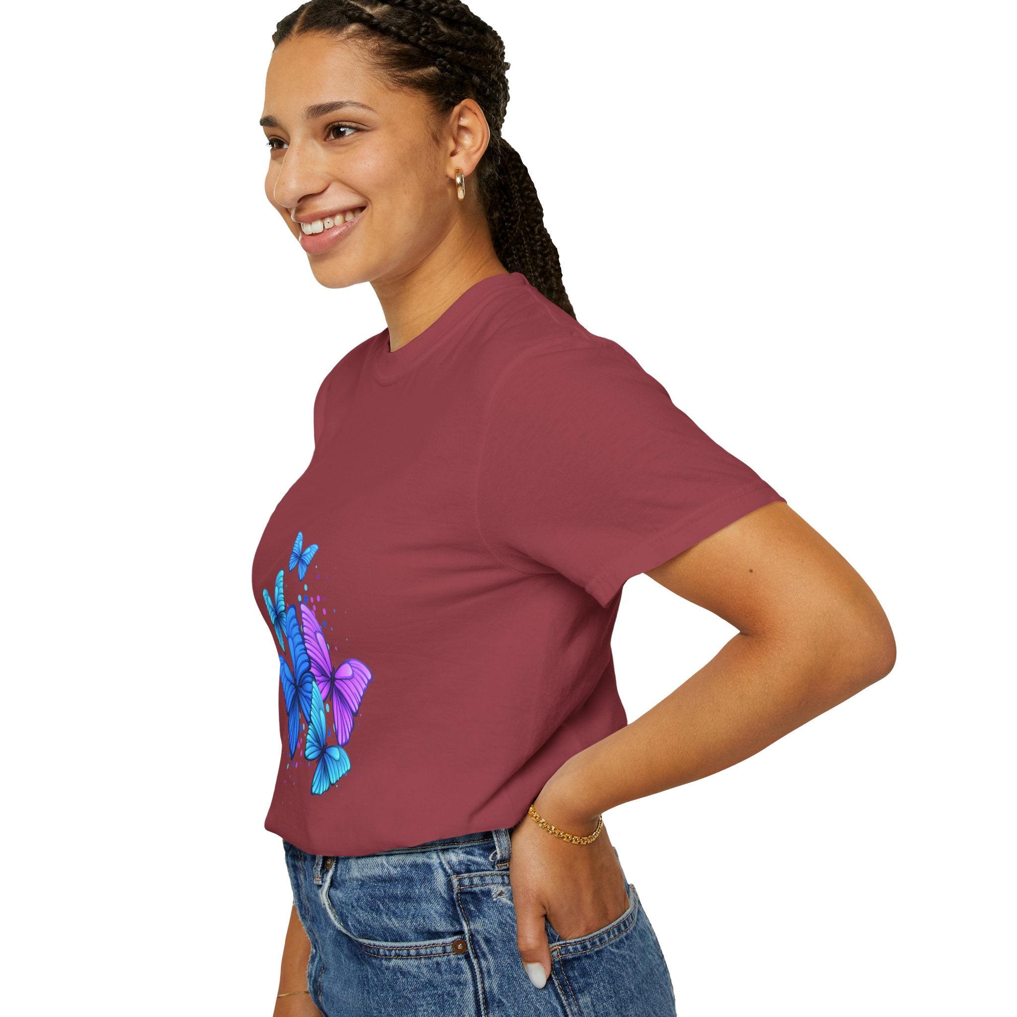 BUTTERFLIES Garment-Dyed T-shirt for Women