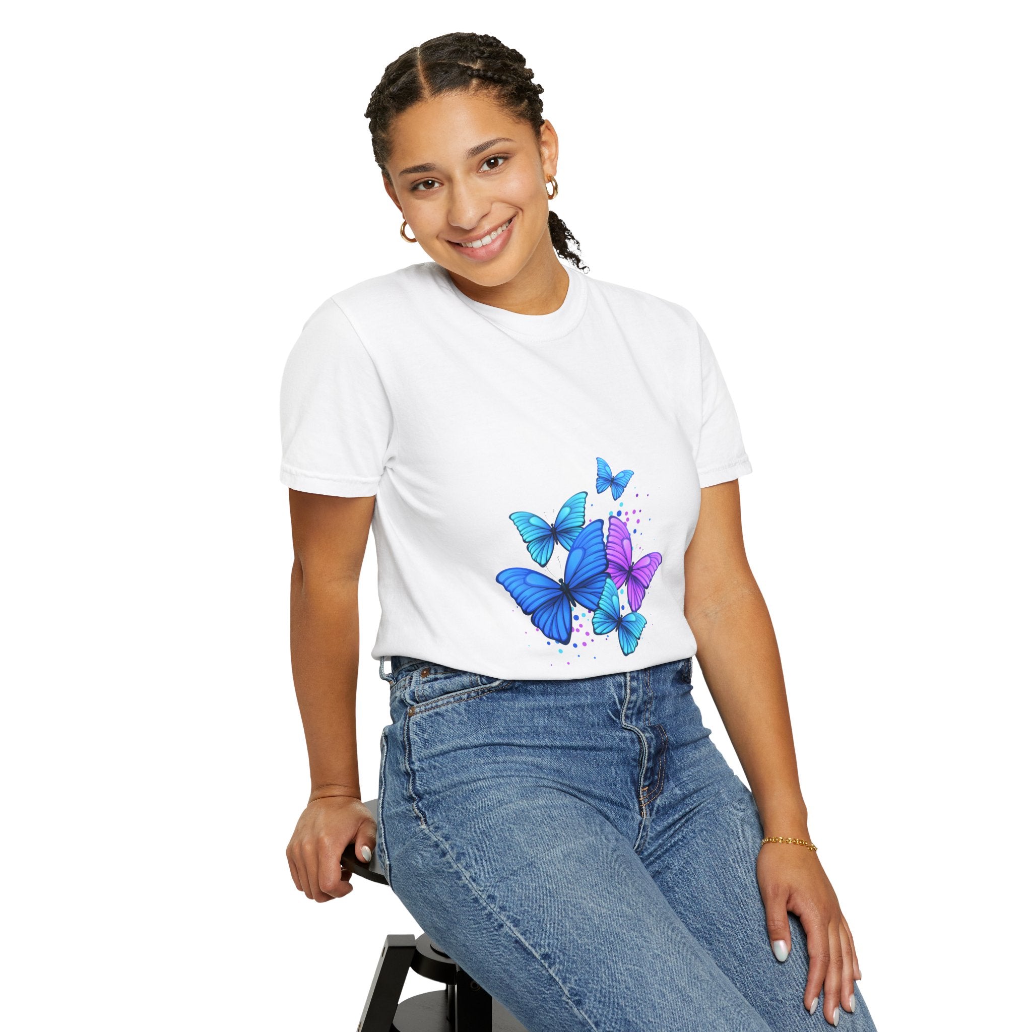 BUTTERFLIES Garment-Dyed T-shirt for Women