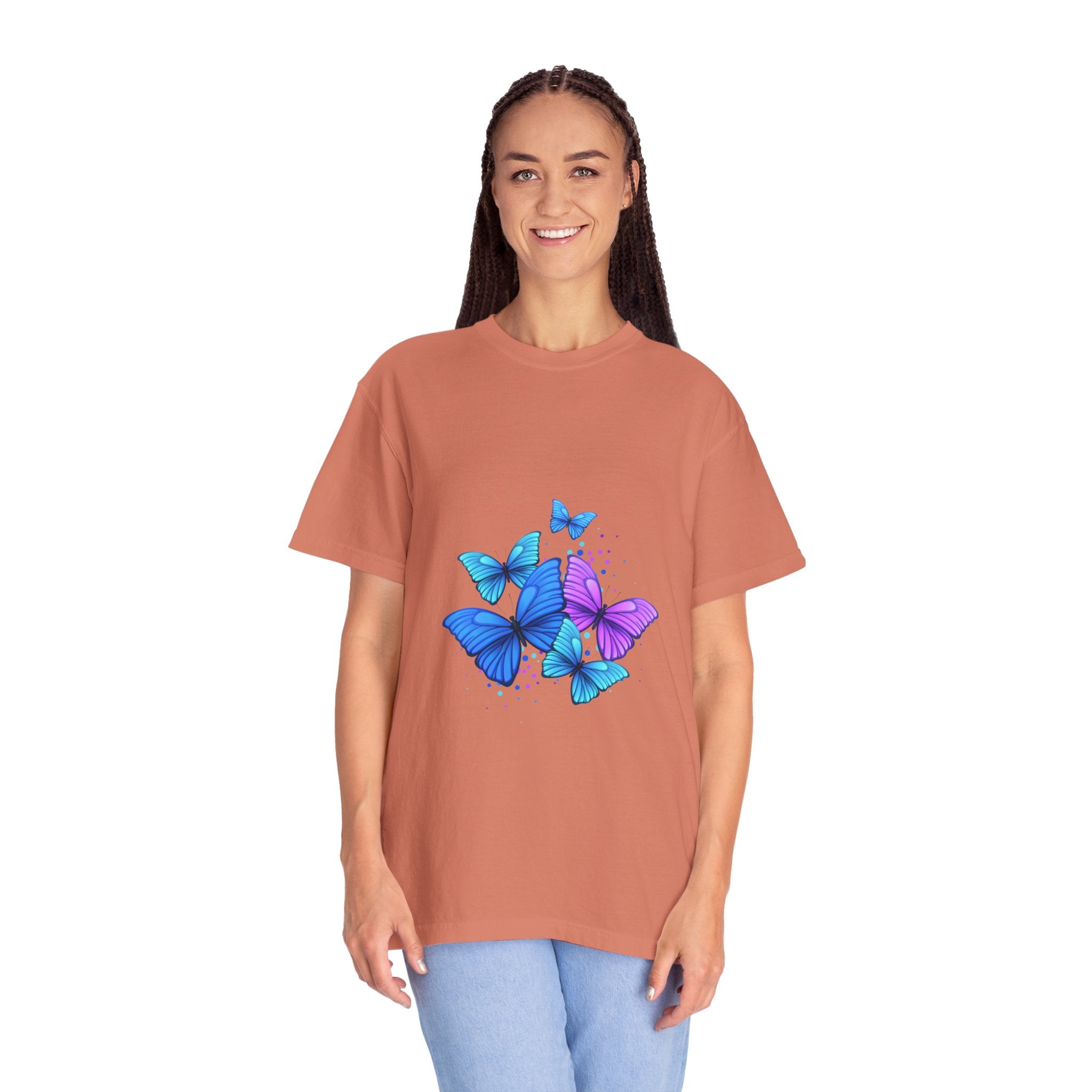 BUTTERFLIES Garment-Dyed T-shirt for Women