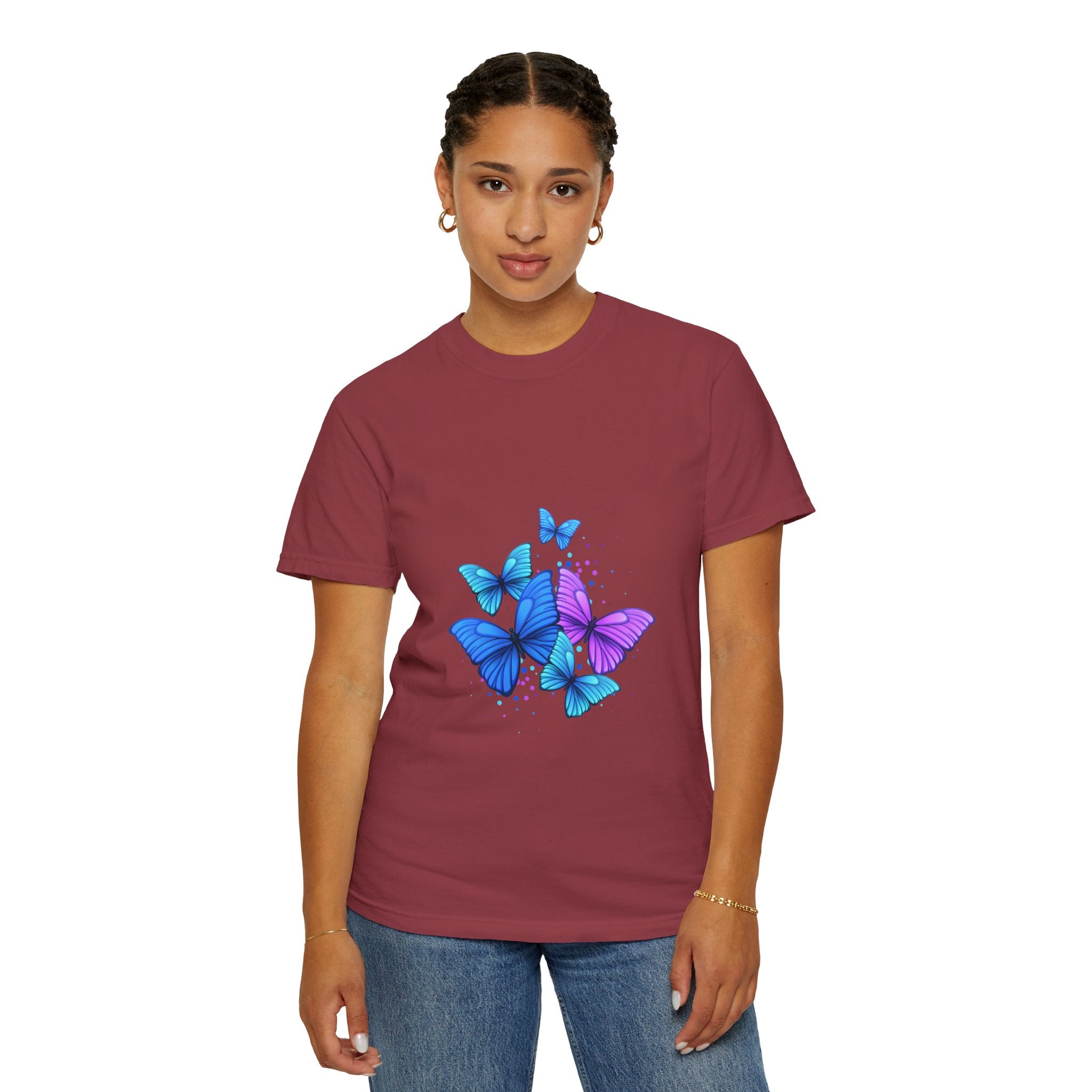 BUTTERFLIES Garment-Dyed T-shirt for Women