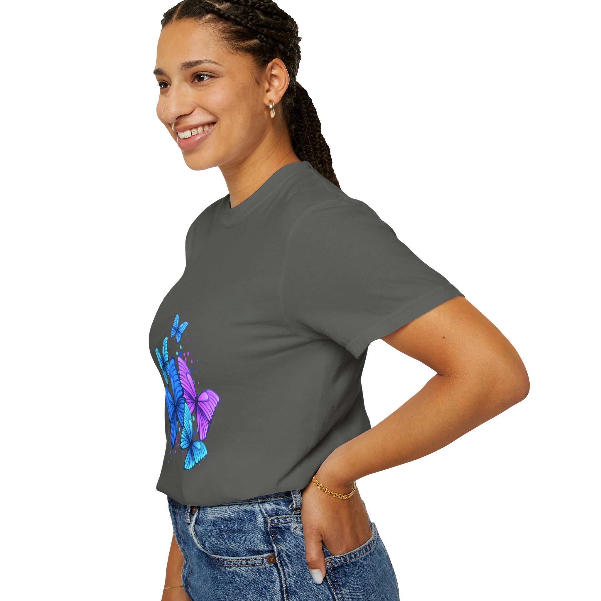 BUTTERFLIES Garment-Dyed T-shirt for Women