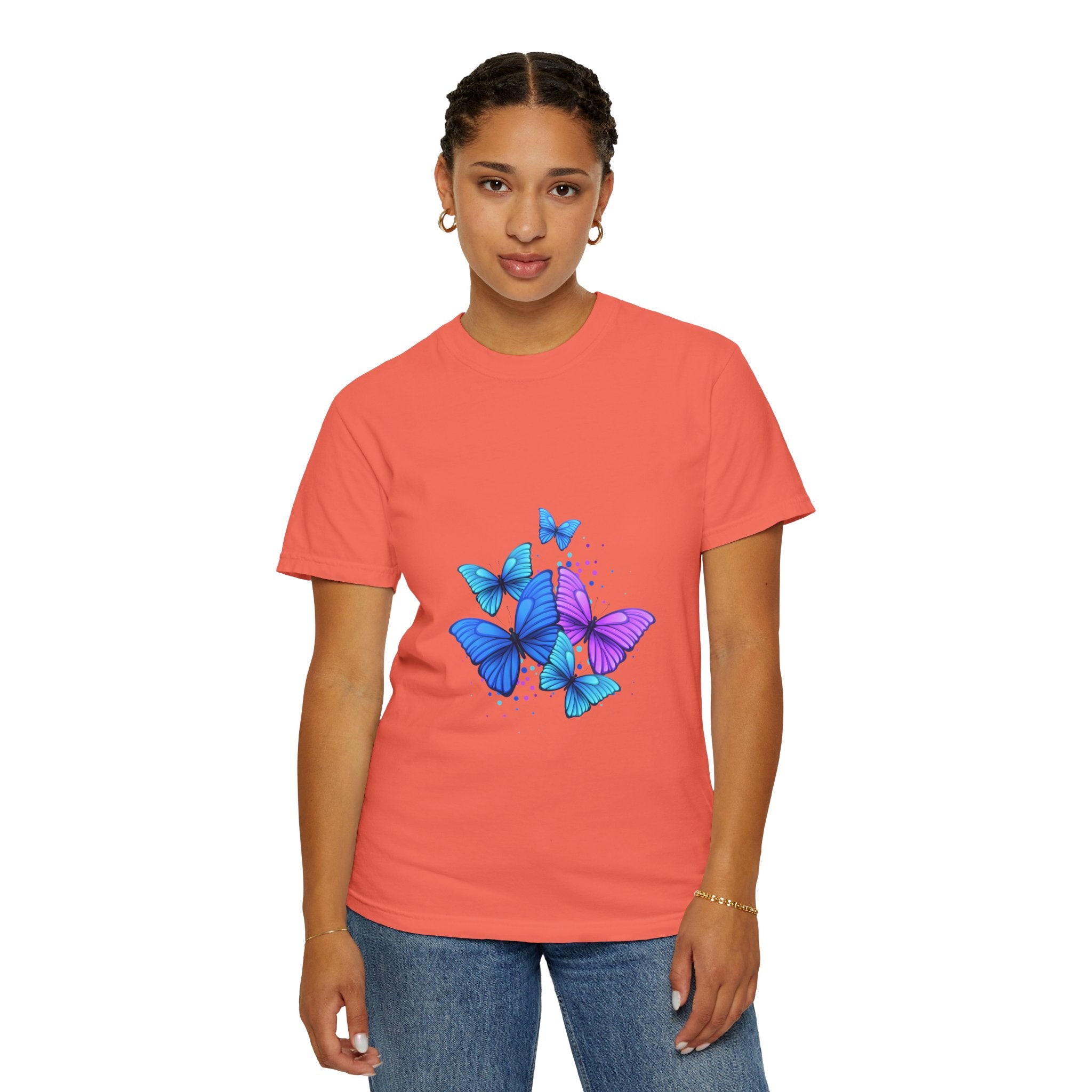 BUTTERFLIES Garment-Dyed T-shirt for Women