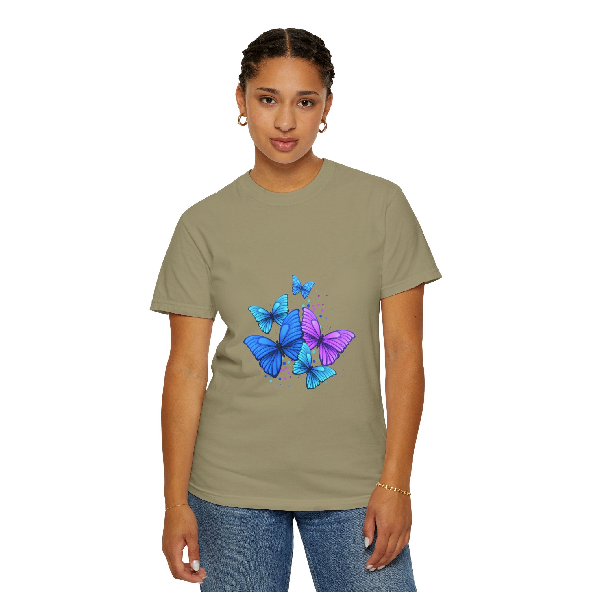 BUTTERFLIES Garment-Dyed T-shirt for Women