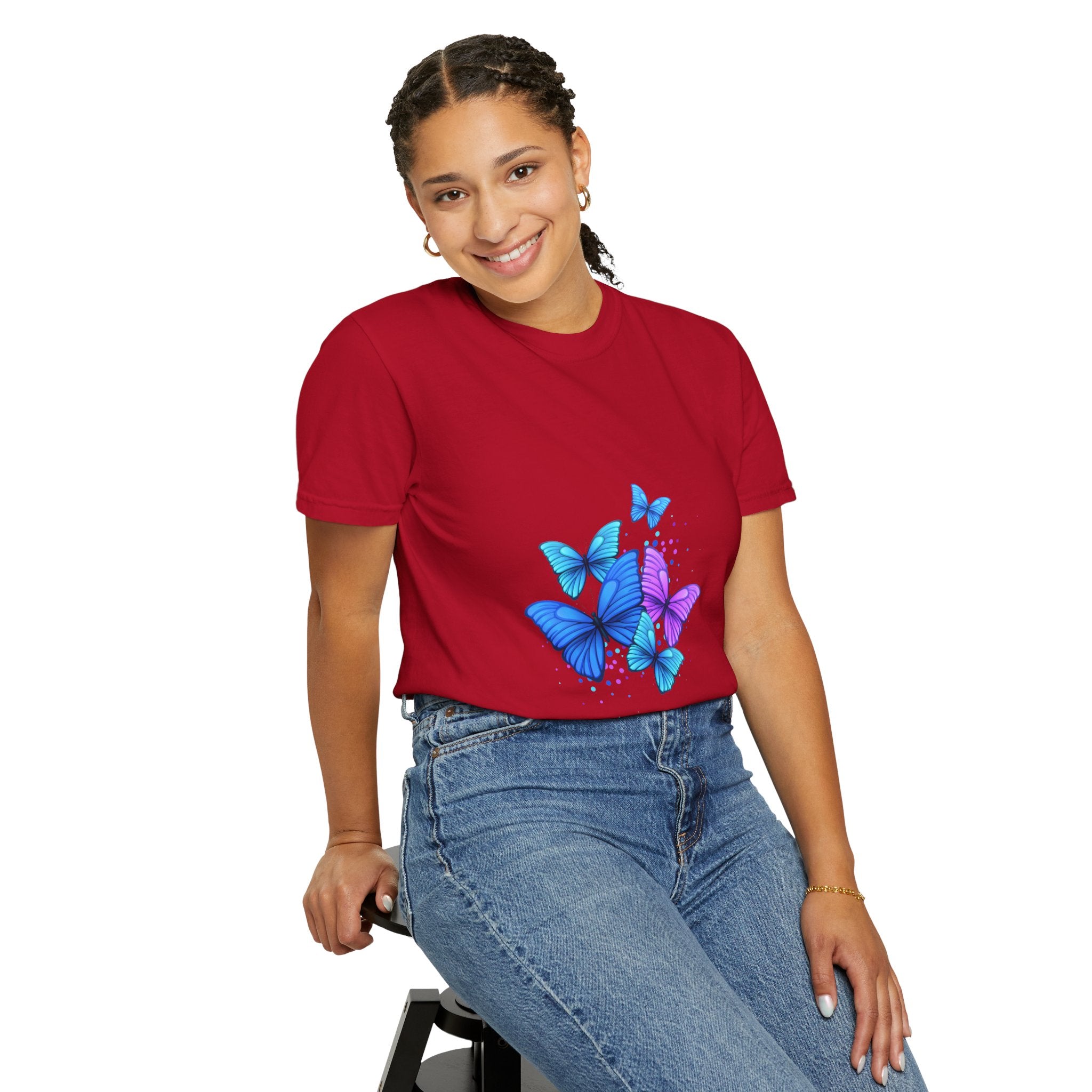BUTTERFLIES Garment-Dyed T-shirt for Women