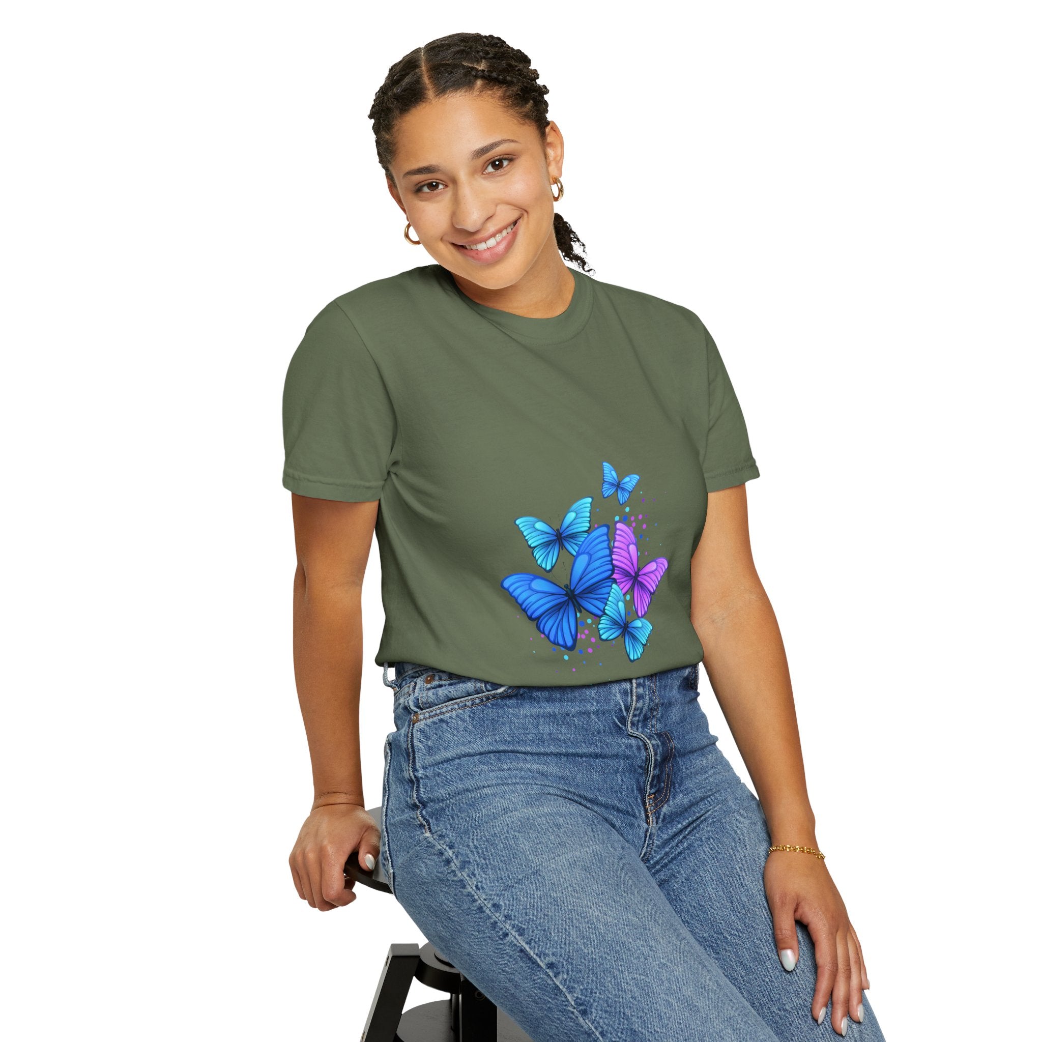 BUTTERFLIES Garment-Dyed T-shirt for Women
