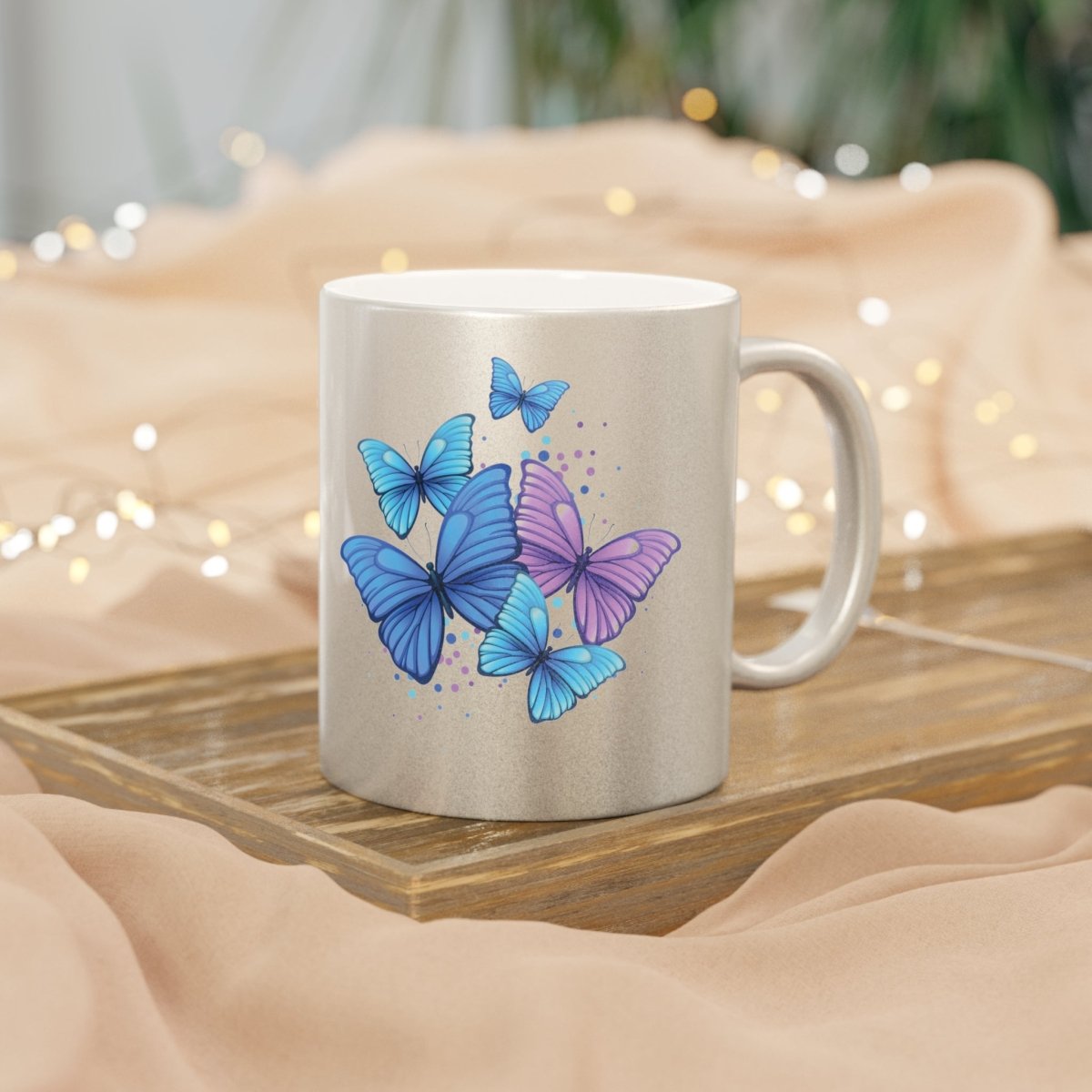Butterflies Metallic Mug - Thrifty Delights