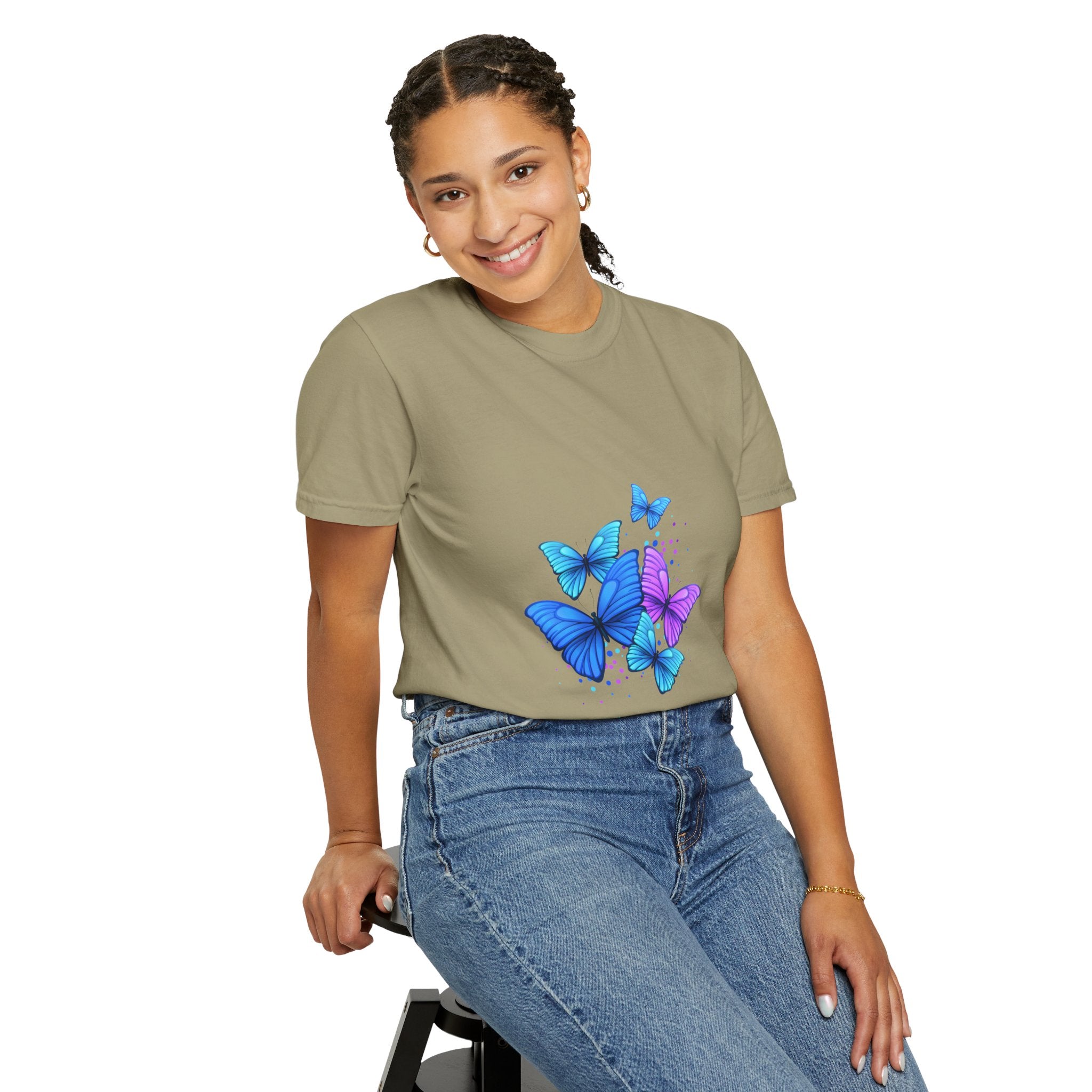 BUTTERFLIES Garment-Dyed T-shirt for Women