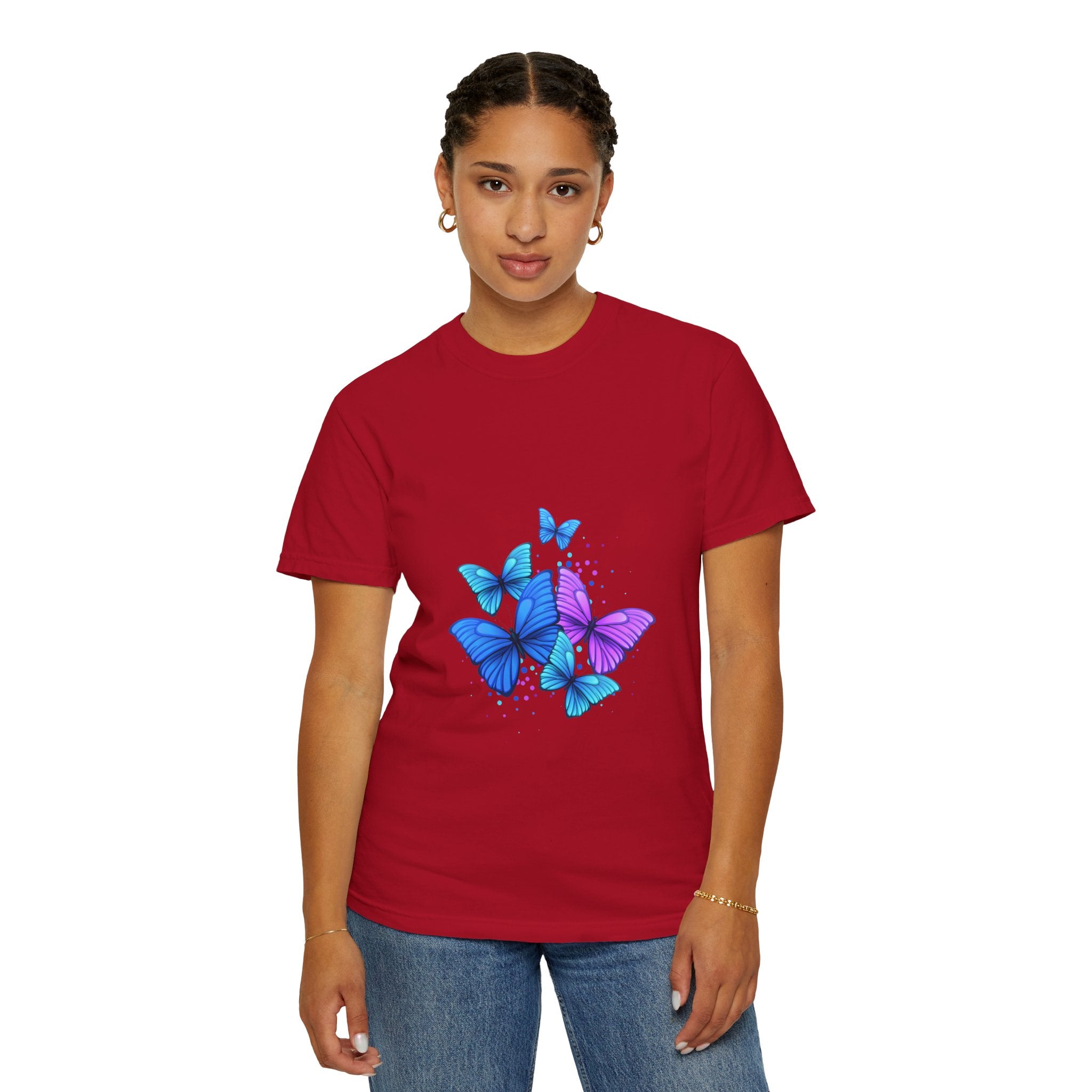 BUTTERFLIES Garment-Dyed T-shirt for Women
