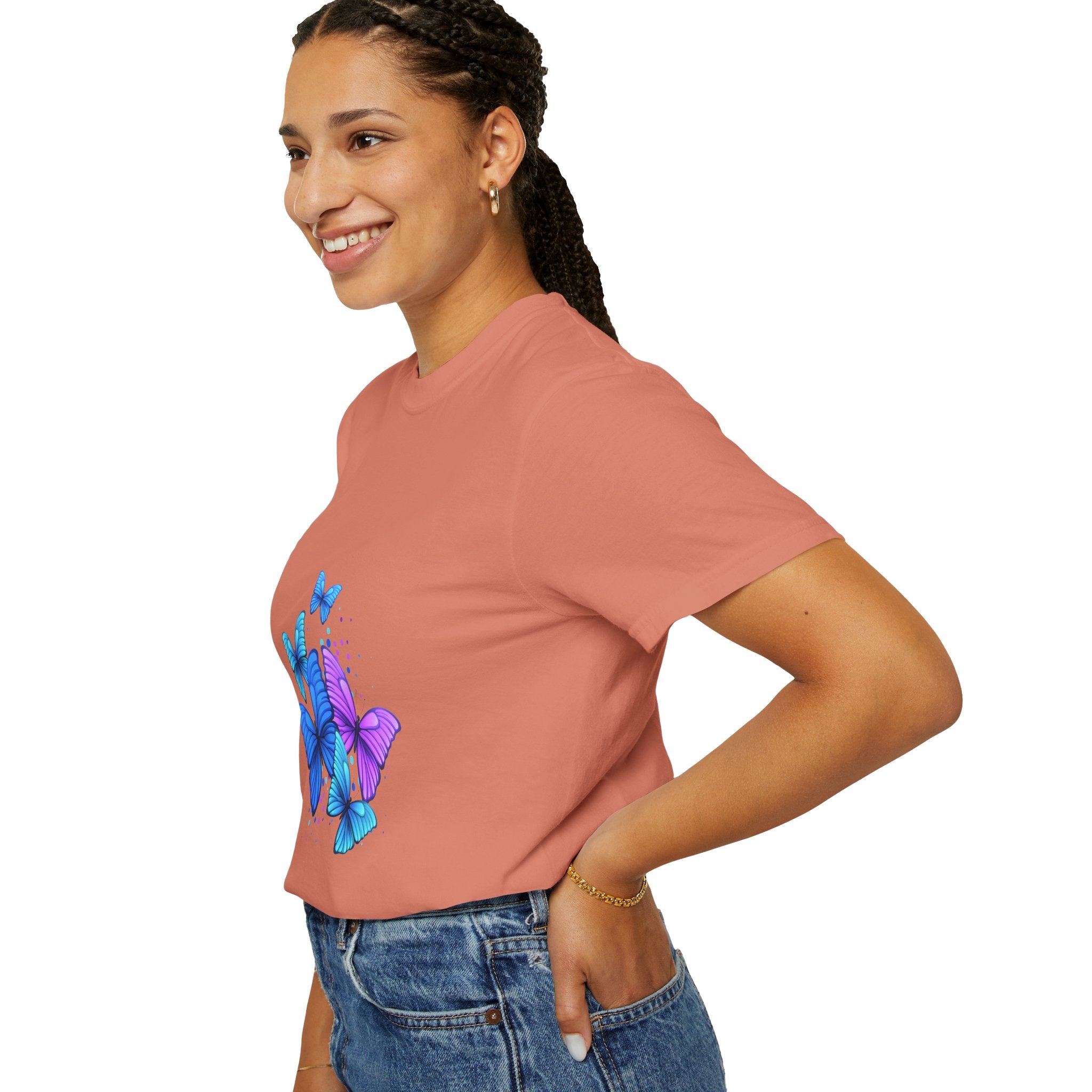 BUTTERFLIES Garment-Dyed T-shirt for Women