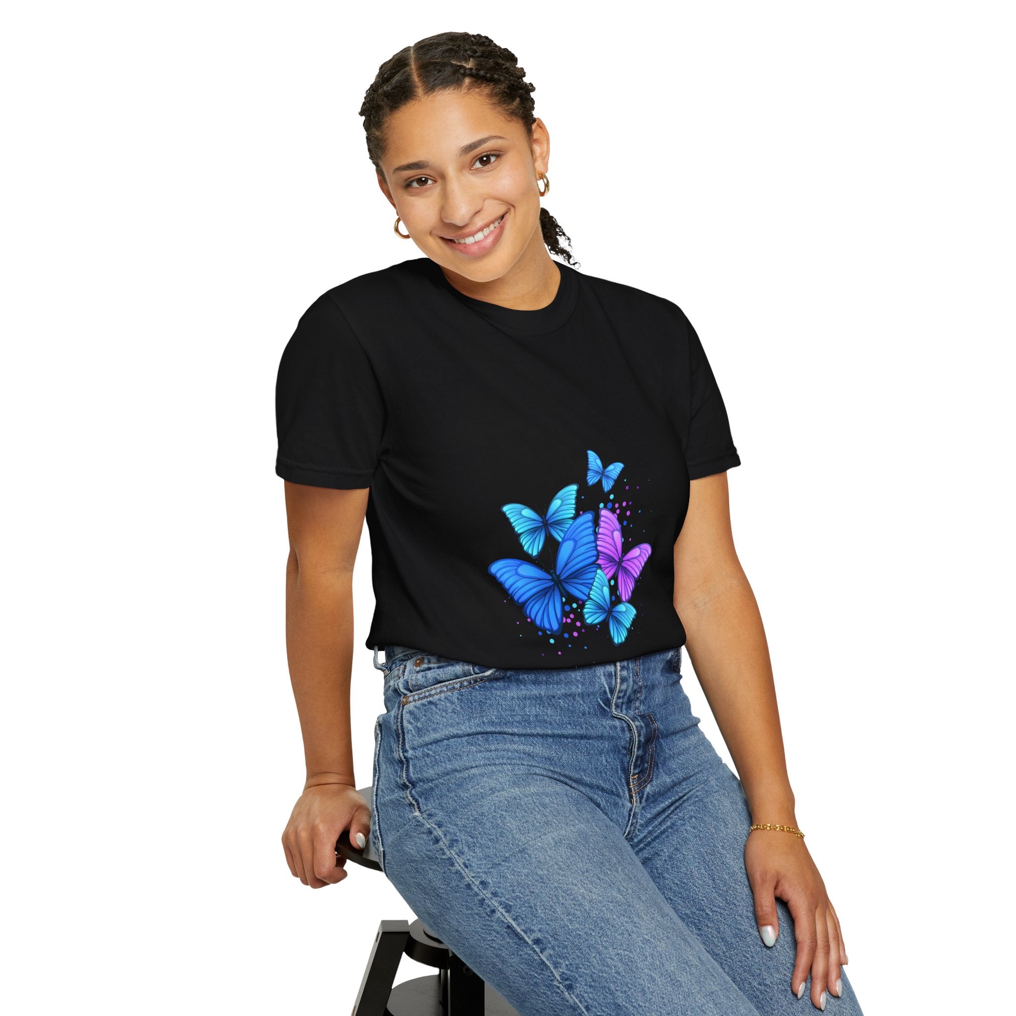 BUTTERFLIES Garment-Dyed T-shirt for Women