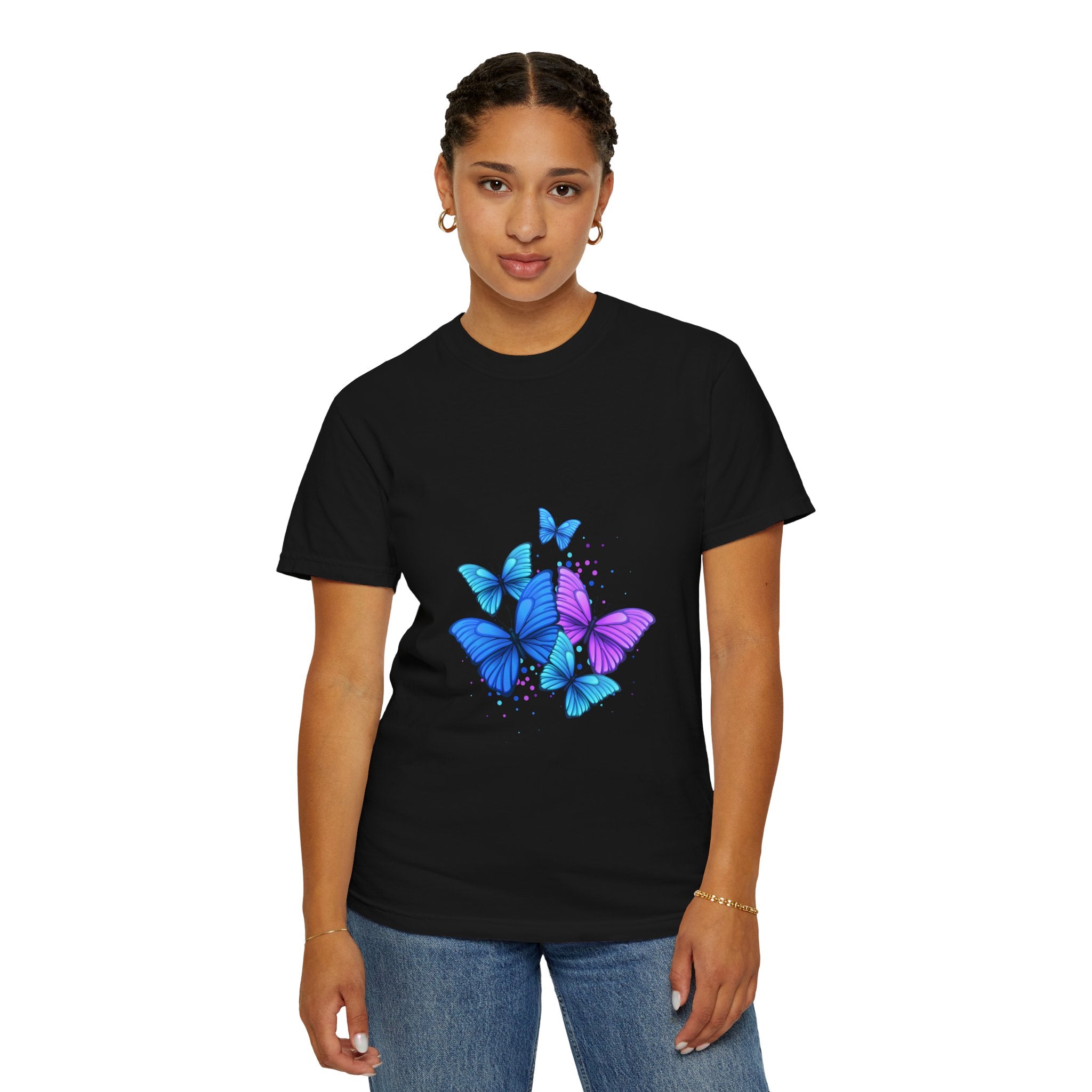 BUTTERFLIES Garment-Dyed T-shirt for Women