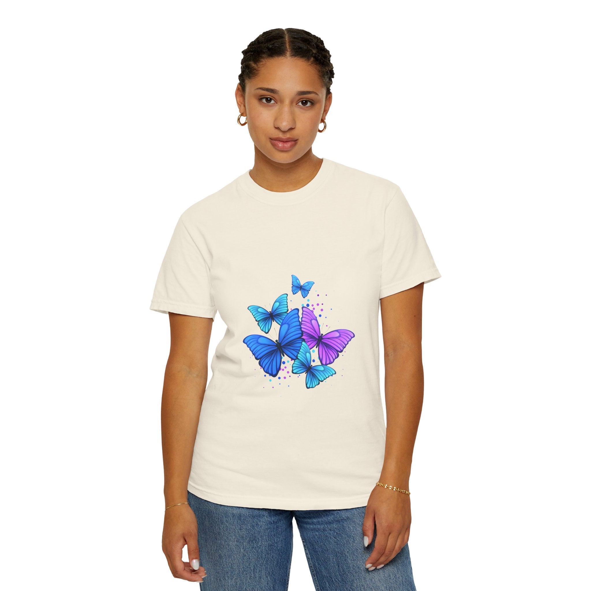 BUTTERFLIES Garment-Dyed T-shirt for Women