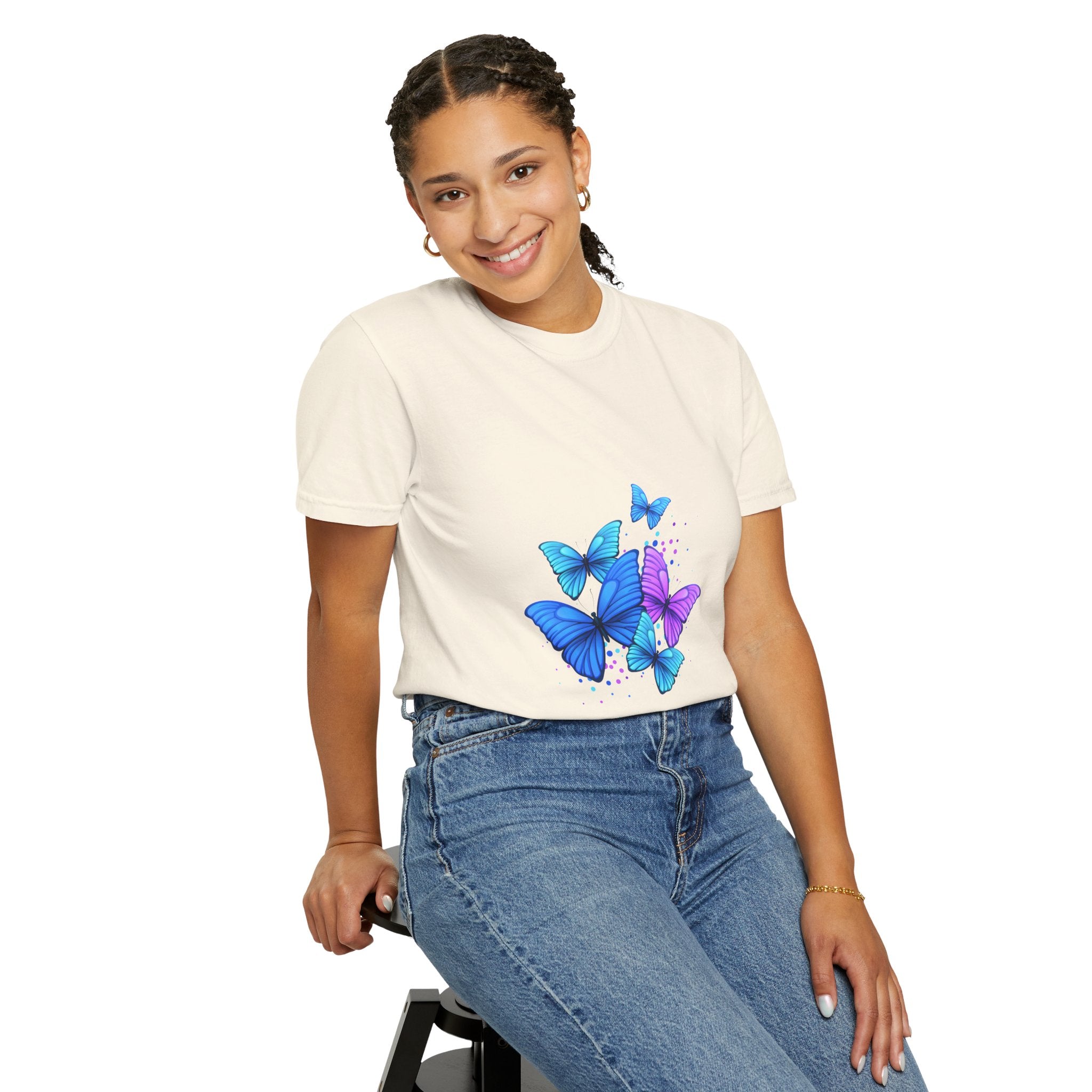 BUTTERFLIES Garment-Dyed T-shirt for Women