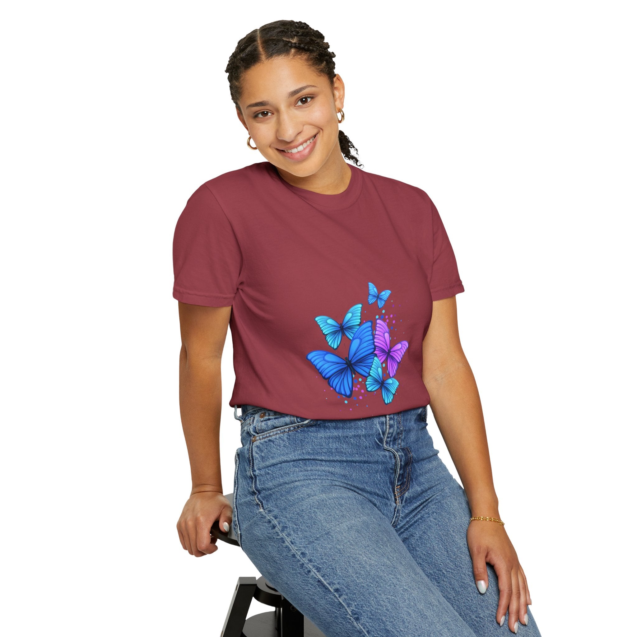 BUTTERFLIES Garment-Dyed T-shirt for Women