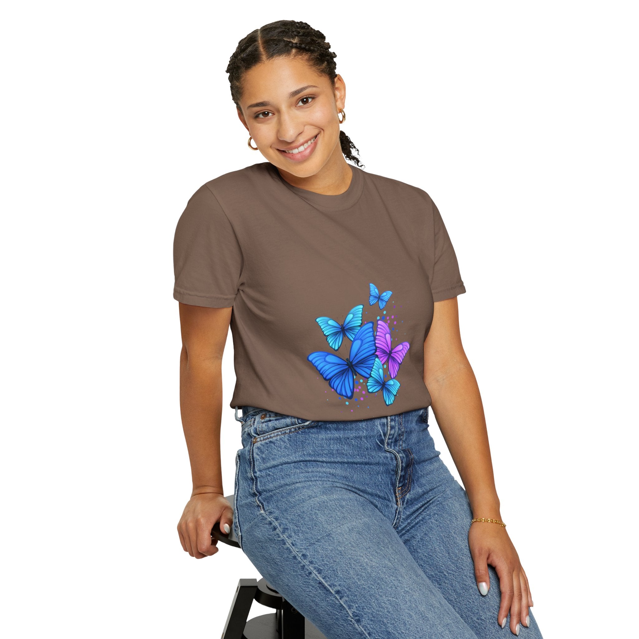 BUTTERFLIES Garment-Dyed T-shirt for Women