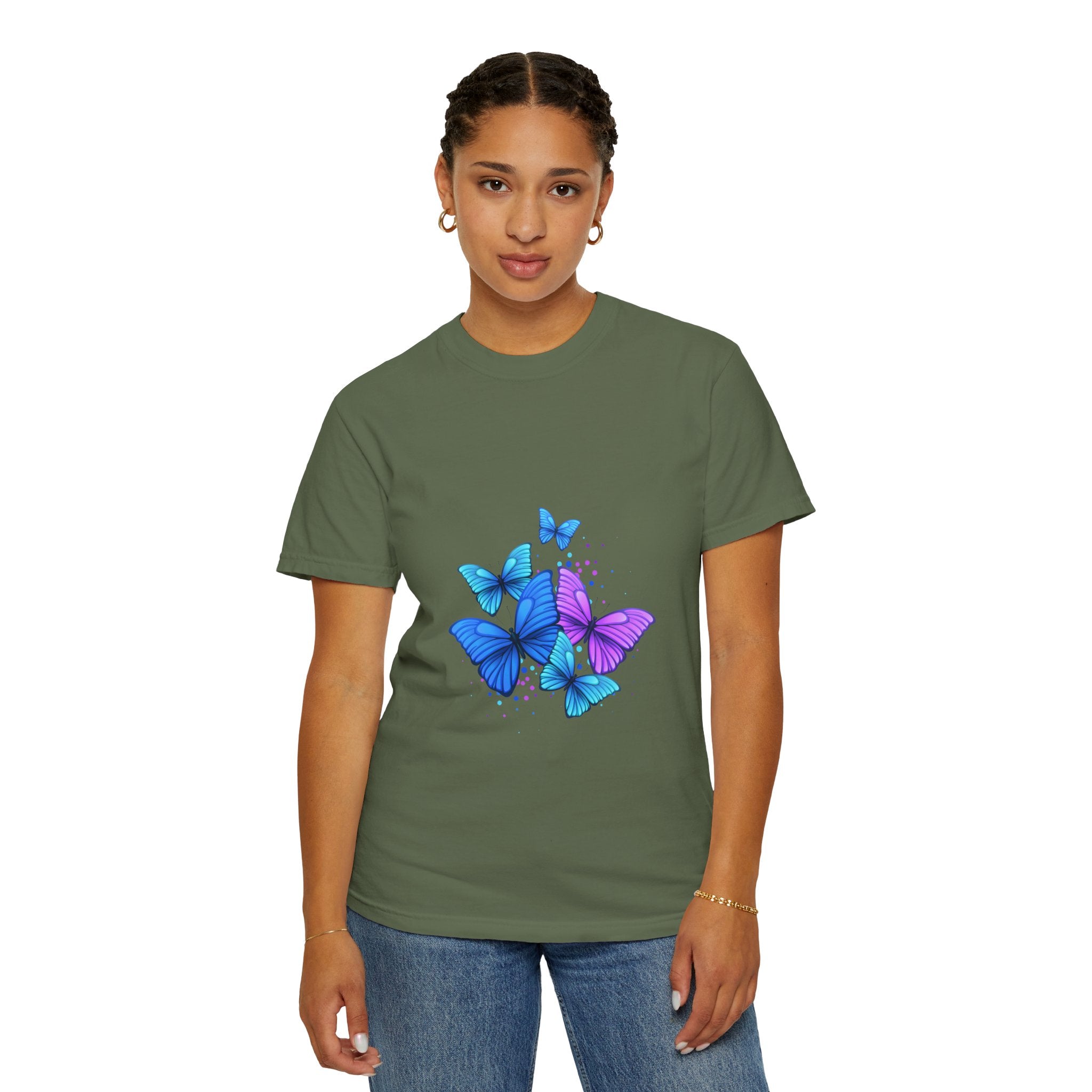 BUTTERFLIES Garment-Dyed T-shirt for Women