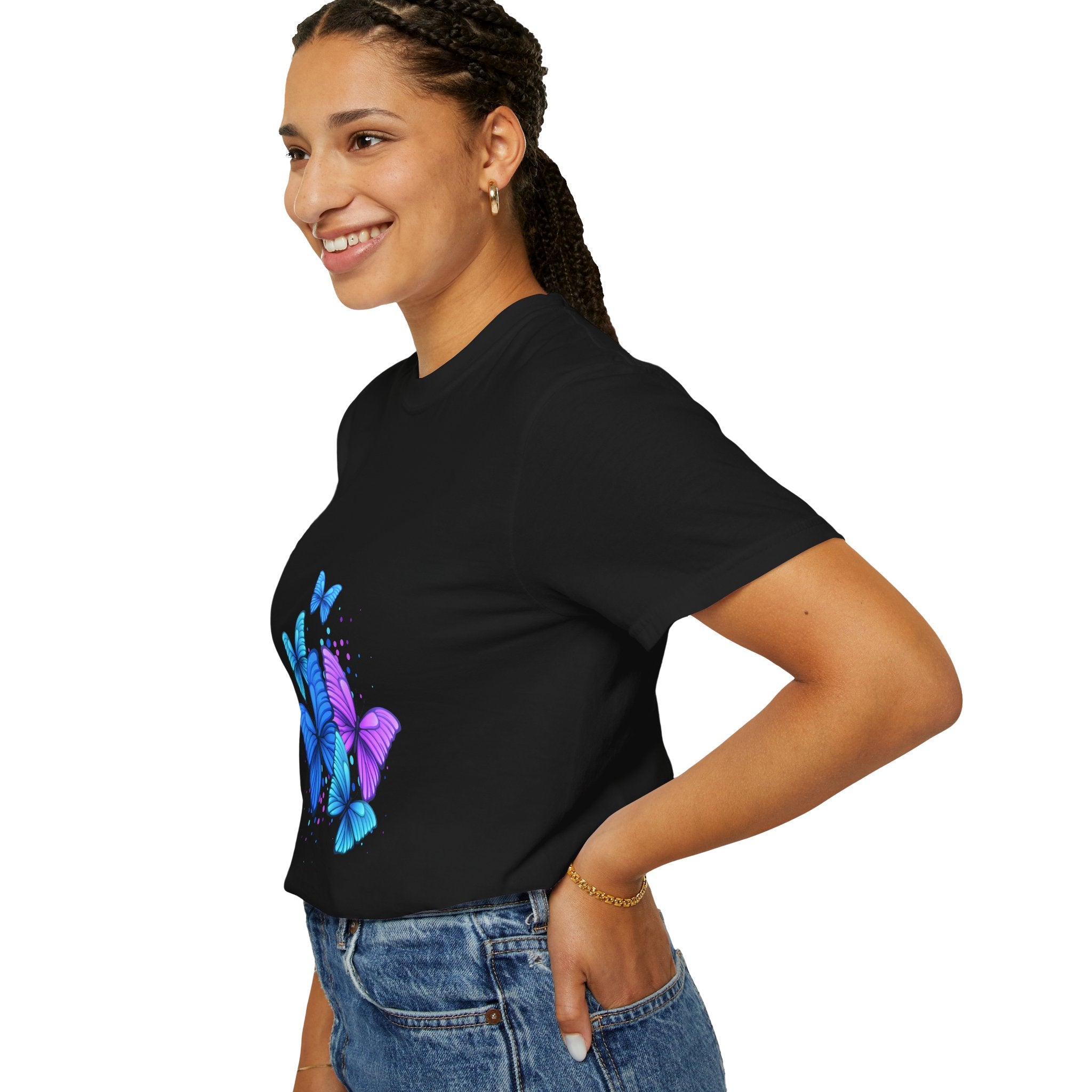 BUTTERFLIES Garment-Dyed T-shirt for Women