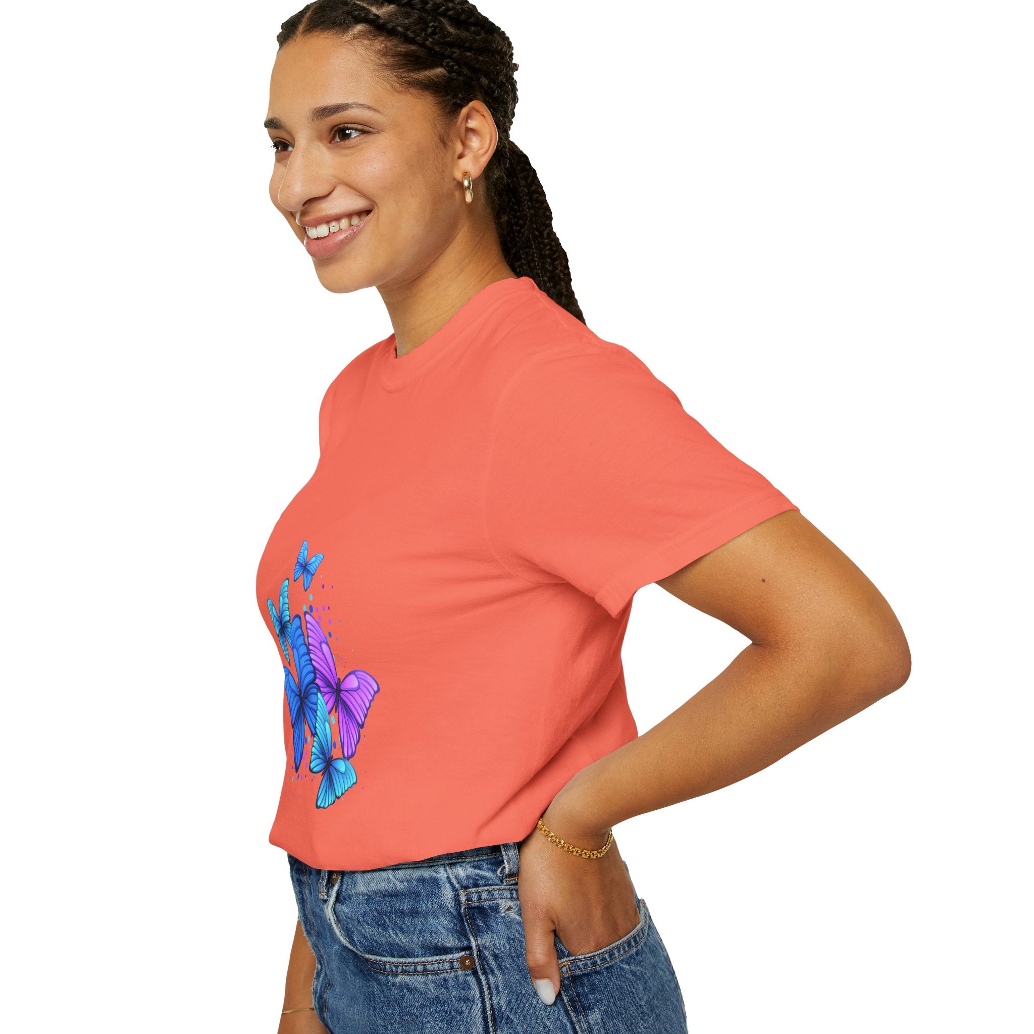 BUTTERFLIES Garment-Dyed T-shirt for Women